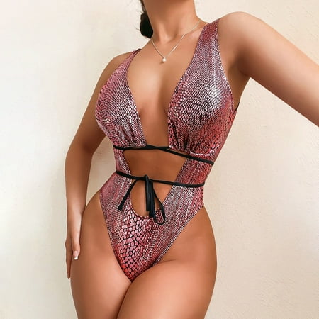 IDALL Bikini Sets Bathing Suit Swimwear Bra Splicing Swimsuit Set Push Up Women Beach Bikini Swimwears Womens Swimsuits Micro Bikini Rose Gold XS