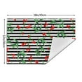 thumbnail image 3 of YFYANG Washable Heat-Resistant Placemats, 70% PVC/30% Polyester, Watercolor Floral Stripe Pattern Kitchen Table Mat, 12" x 18" 1 Pcs, 3 of 6