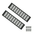 thumbnail image 1 of Unique Bargains Housse de Grille d'Aération Rectangulaire 16"x4" 2 Pcs Housse de Ventilation de Porte à Persiennes avec Vis pour Armoire Noir, 1 of 7