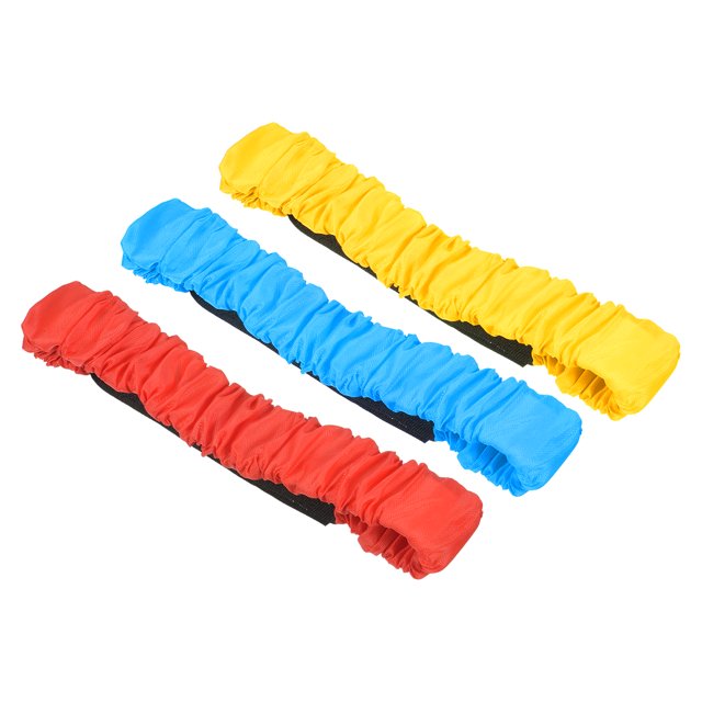 Unique Bargains 3 Legged Race Tie Band Jeu de Relais Carnaval en Plein Air (Bleu, Rouge, Jaune)