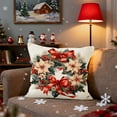 thumbnail image 6 of LmnLft Santa Claus Linen Christmas Pillow Cover, Decorative Sofa Cushion with Girl Wreath and String Lights, Holiday Printed Throw Pillow, Seasonal Winter Decor, 6 of 6