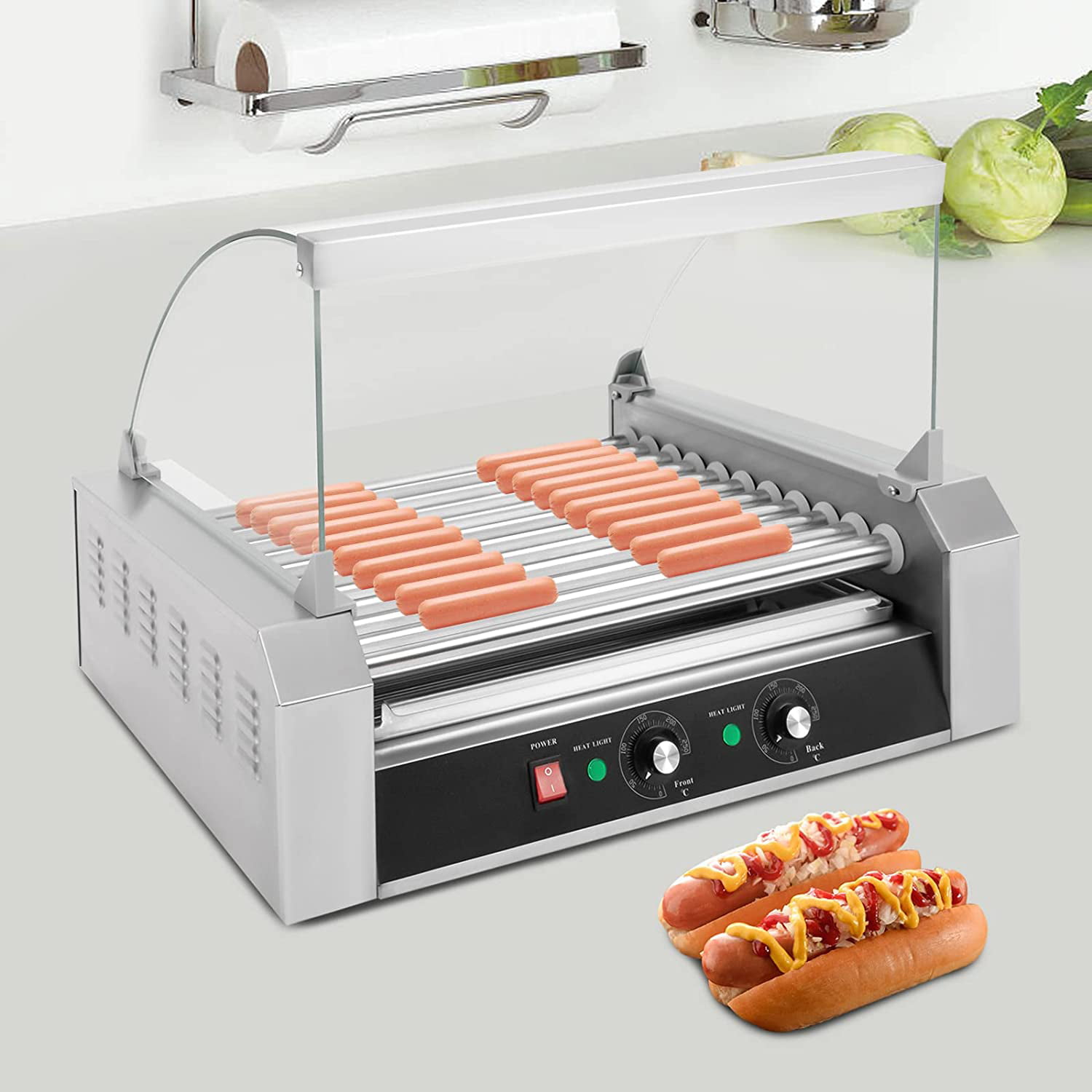 PartyHut Commercial 30 Hot Dog 11 Roller Grill Cooker Warmer