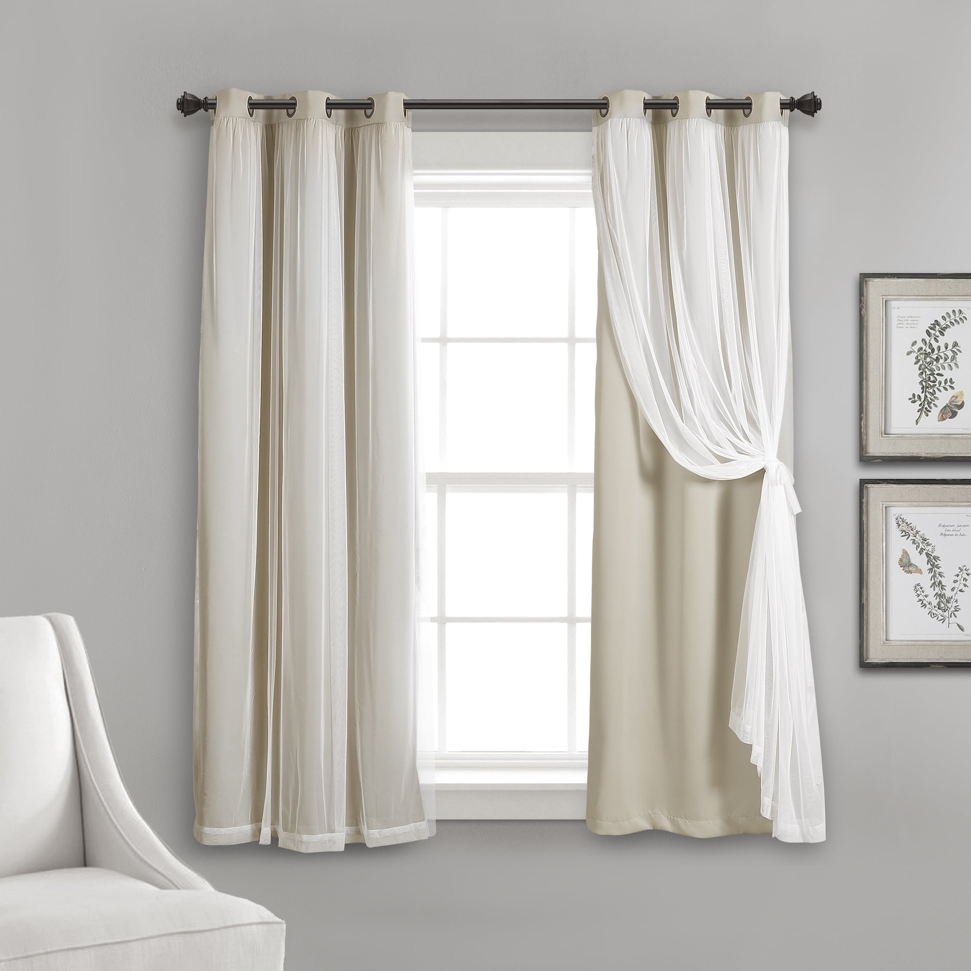 1Panel Grommet Thermal Insulated Blackout Liend Curtain Window Panel All Sizes 