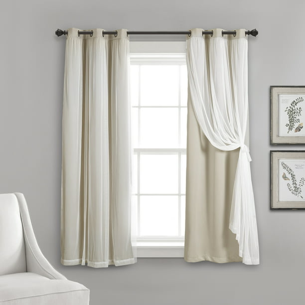 Lush Decor Grommet Sheer Window Curtain, How To Make Cafe Curtains With Lining
