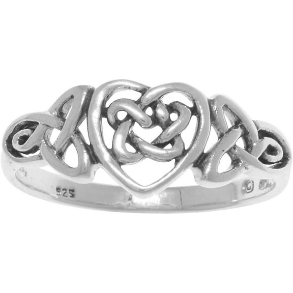 Jewelry Trends Sterling Silver Celtic Trinity Heart Ring Size 5