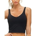 thumbnail image 5 of Women's Long Sports Bra, Wireless, Padded Support, Breathable, Elastic, Moisture Wicking, 5 of 7