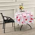 thumbnail image 6 of Dreamtimes 60" Valentine's Day Round Tablecloth, Creative Lattice Love Heart Round Table Cloth Water Resistant Spill Proof Large Table Cover for Valentine's Day Romantic Dinner Decorate, 6 of 7