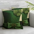 thumbnail image 3 of PHYHOO St Patricks Day Pillow Covers Shamrocks St Patricks Day Decorations Lucky Clover Hat Throw Pillow Covers Green Buffalo Plaid Farmhouse Spring Cushion Case for Sofa Couch, 3 of 5