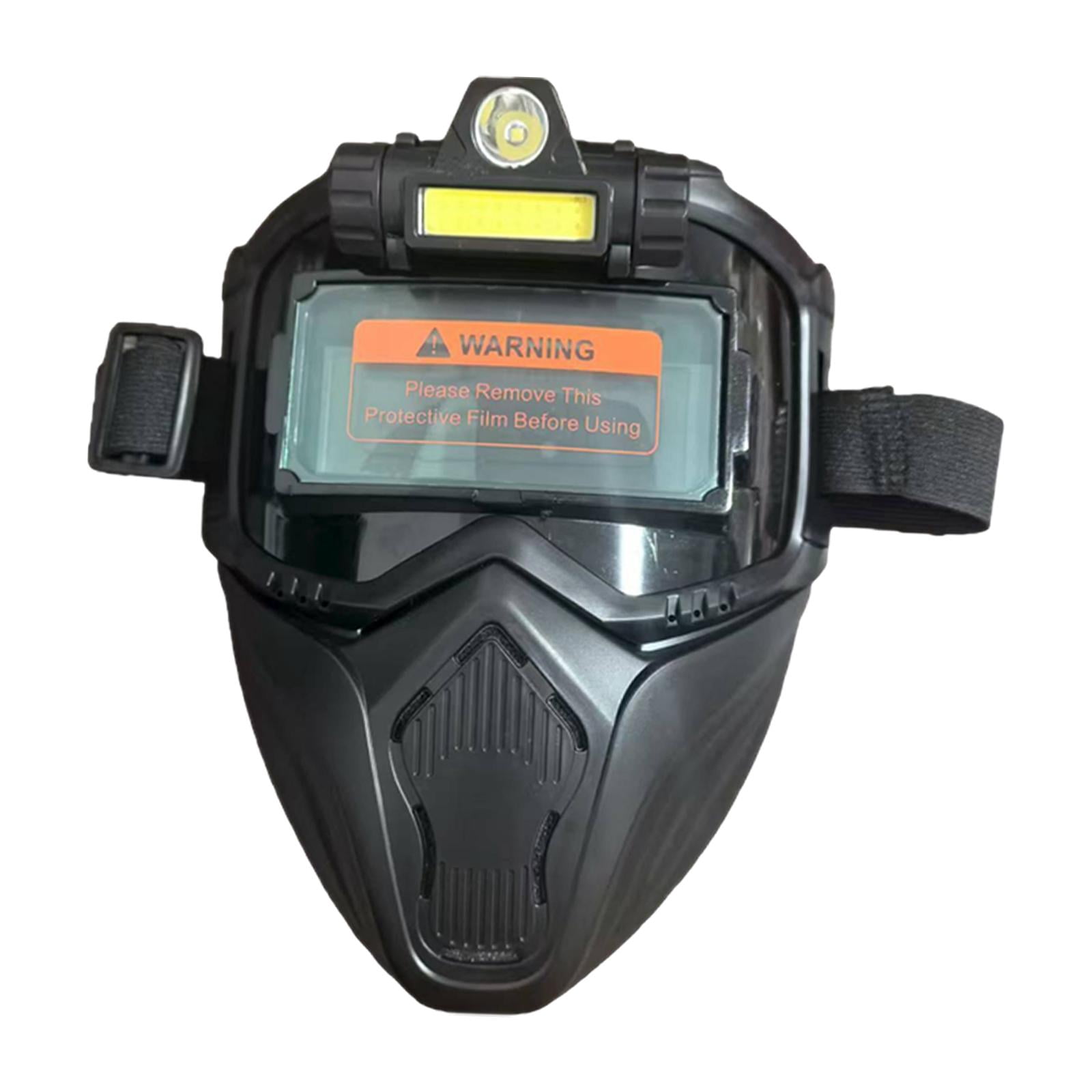 JISADER Auto Darkening Welding Face Cover Breathable Removable with Lights Face Hood