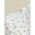 thumbnail image 5 of Infant Girl 2Pcs Autumn Clothes Flower Print Long Sleeve Ruffled Tops Elastic Waist Pants Casual Outfit, 5 of 8