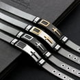 thumbnail image 3 of NICKSUN Men's Stylish Adjustable Bracelet Cross Stainless Steel Mesh Chain Wrist Band Bracelet, 3 of 7