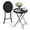 Black, variant on Sunshen Modern Foldable Bar Table – 40 Inch Tall Portable Bistro Pub Table, Sturdy Metal Base, No Assembly Needed, for Kitchen, Dining, Home Bar