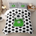 thumbnail image 2 of Erosebridal Personalized Initial B Soccer Print Quilt King for Boys Girls,Teens Green Glitter Print King Coverlet Set, 2 of 7