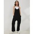 thumbnail image 4 of Lentta Women's Causal Jumpsuits V Neck Sleeveless Harem Overalls Stretchy Adjustable Strap Romper with Pockets, 4 of 16