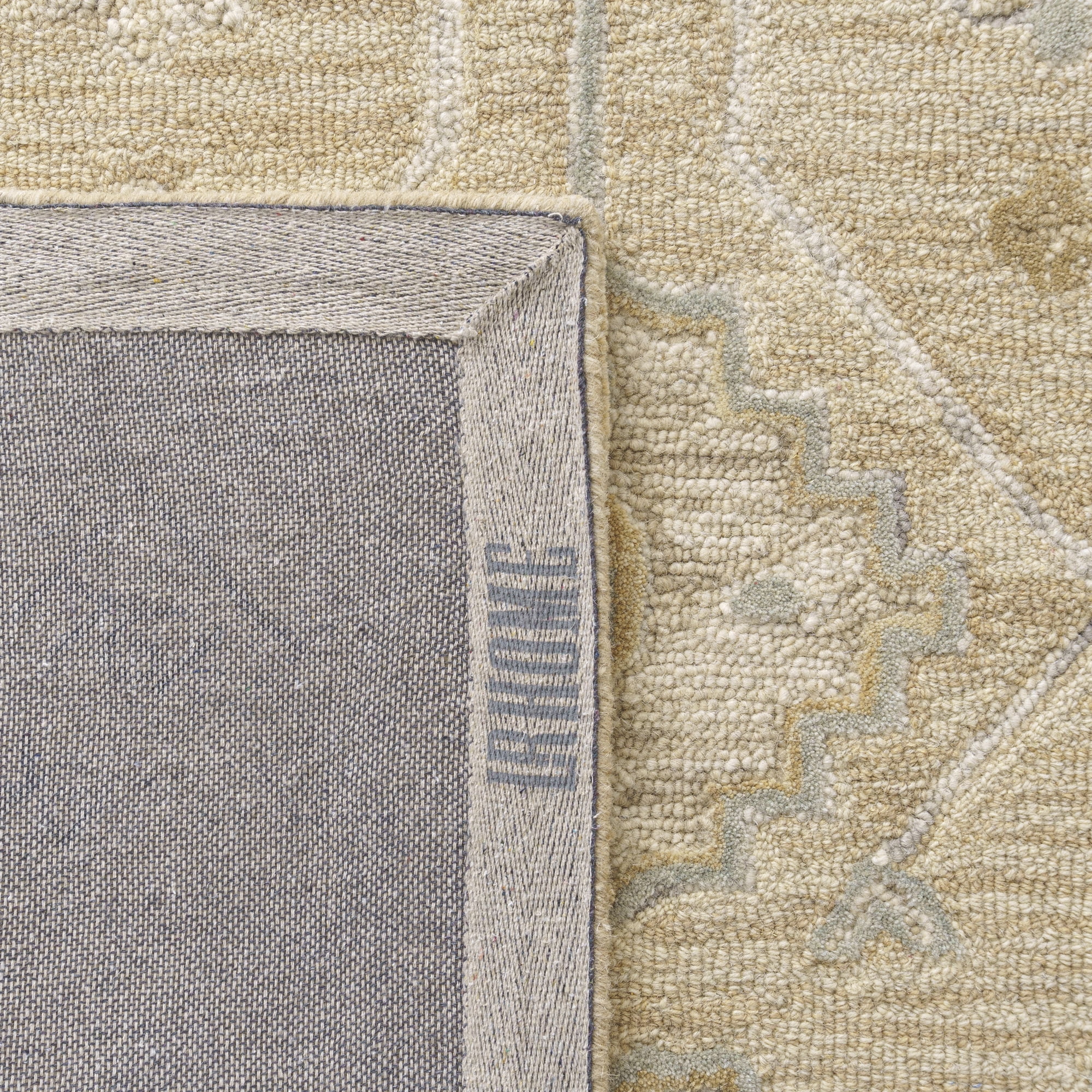 Ox Bay Elaine Medallion Classic Hand-Tufted Wool Indoor Runner Rug, Beige/Pastel blue, 2'6" x 8'