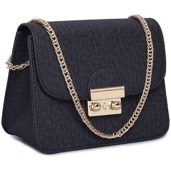 FZFLZDH Small Crossbody Bags for Women Chain Shoulder Evening Clutch Purse Formal Bag (Black)