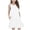White-02, variant on Ugoldhm Girls Sleeveless Pleated Neck Swing Dress with Pockets - Casual Comfy Summer Tank Dress (5-15 Years)