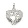 thumbnail image 4 of FB Jewels Sterling Silver Polished Heart with Paw Print Pendant, 4 of 4