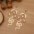 thumbnail image 2 of Granjero Gordo Pendientes colgantes de estilo retro con diseño único y nuevo para mujer, joyería étnica bohemia vintage (oro), 2 of 5