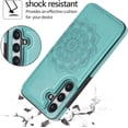 thumbnail image 4 of Design for Galaxy S24 5G Case with Credit Card Holder Slot PU Leather Wallet Phone Cases Stand Kickstand Durable Shockproof Protective Cover for Samsung S 24 Women Men 6.1 inch Green, 4 of 6