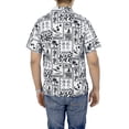 thumbnail image 4 of HAPPY BAY Men's Short Sleeves Casual Button-Down Shirts 4XL Squid Ink, Hawaii Summer Vacation Holiday Beach, 4 of 5
