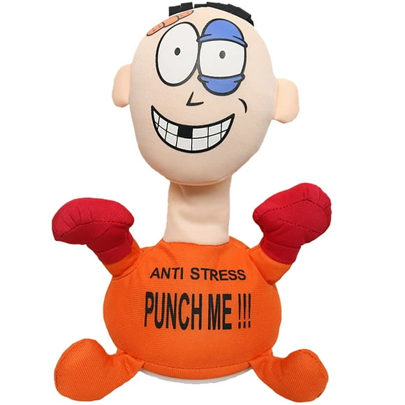 WREESH Punch the villain Punch me Jouet en Peluche Électrique Créatif Dessin Animé Évent Criant