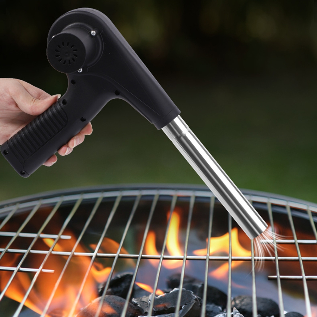 Outdoor Cooking BBQ Fan Air Blower For Barbecue Fire Bellows Hand Crank Tool Camping Handheld Cooking Fan