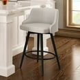 thumbnail image 3 of Amisco Duncan 26 In. Swivel Counter Stool - Pale Grey Beige Polyester / Black Metal, 3 of 7