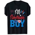 thumbnail image 1 of All American Boy 4th of July T-Shirt - 100% Cotton, Crew Neck, Medium Stretch Knit Top with Alphabet Pattern, Regular Fit for Boys & Girls - Spring/Summer Holiday Tee, 1 of 7