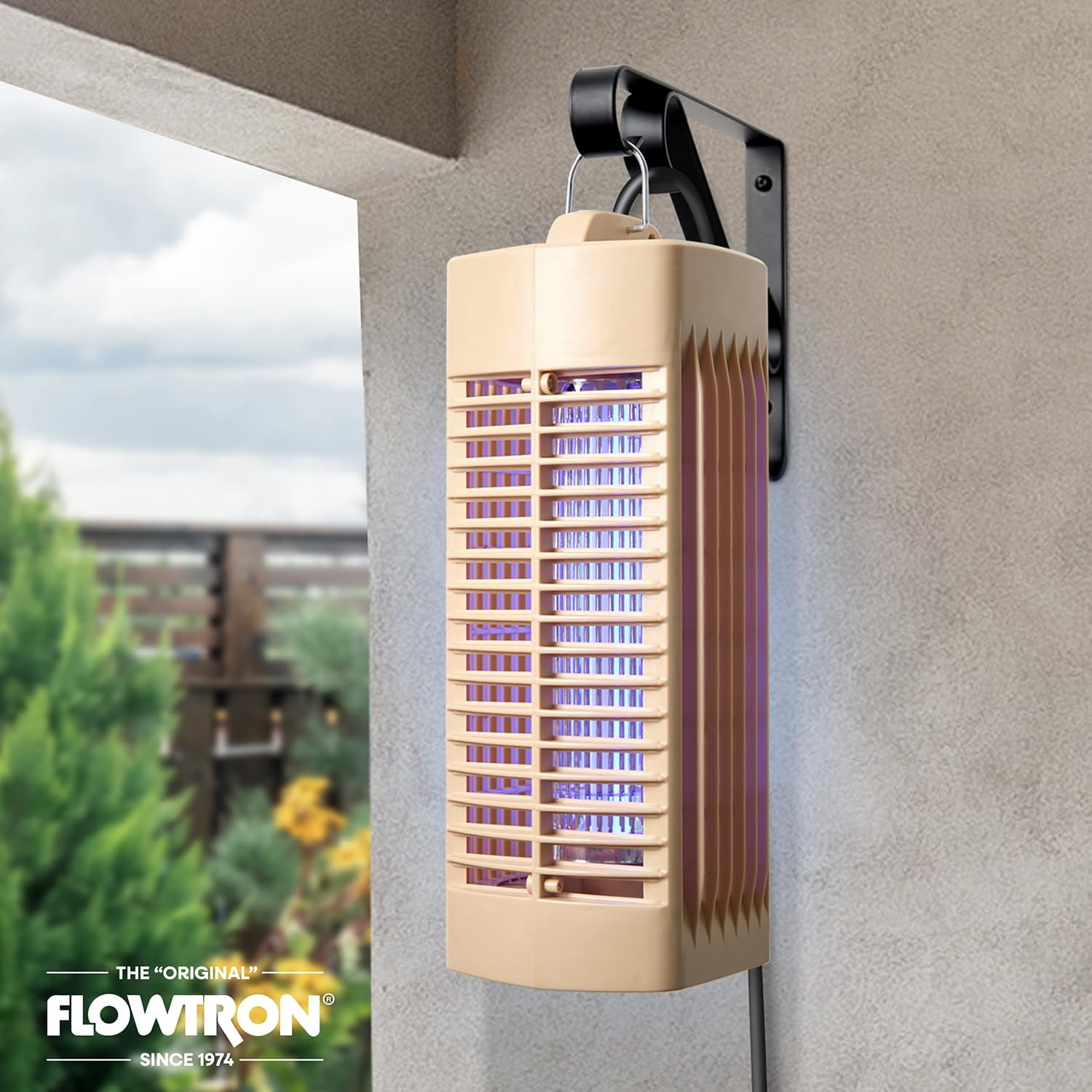 Flowtron Indoor Bug Zapper 1000V UV Light Mosquito & Fly Trap Plug-In for Home 215 Sq Ft - Beige