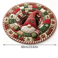 thumbnail image 3 of 3D Christmas Optical Illusion Round Rug, Christmas Gnome Quilt Tunnel Visual Trap Floor Mat for Living Room, Entryway, Bedroom and Holiday Home Decor, 23.62 Inch, 3 of 7