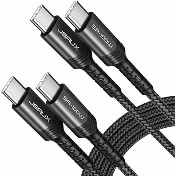 100W USB C to USB C Cable for iPhone 17, USBC Type C Charge Cord 5A Fast Charging Compatible with iPhone 17 Air 16 15 Pro Max Samsung Galaxy S25 S24 MacBook iPad (2-Pack, 6.6ft) Black
