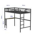 thumbnail image 4 of Twin Size Metal Loft Bed with Desk, High Loft Bed Frame with Ladder and Guardrails, Space Saving, No Box Spring Needed, for Boys Girls Teens Adults, 4 of 8