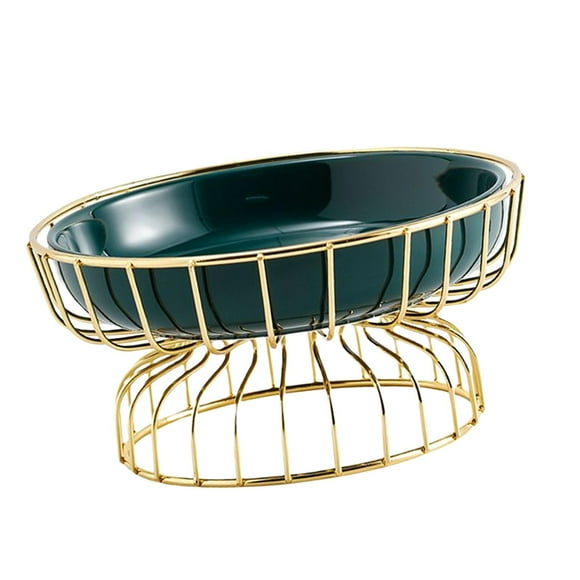 Soporte para Plato de Fruta, Plato de Torre para Aperitivos Y Verduras, Pie Alto, Postre Vintage Creativo Nórdico para Soporte de Cocina, Mesa de Hote Grande Verde Oscuro