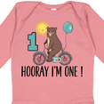 thumbnail image 4 of Inktastic 1st Birthday Bear on Bicycle 1 Year Old Boys or Girls Long Sleeve Baby Bodysuit, 4 of 5