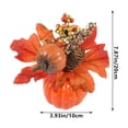 thumbnail image 3 of LOWLHOME Realistic Fake Pumpkins For Flower Arrangement, Sunflower Maple Leaf Berries Faux Pumpkin, Halloween Thanksgiving Fall Table Decorations (7.5in, Style D), 3 of 6