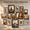 Black & Brown & Grey, variant on Brown 15 Pack Multi-Size Picture Frames Gallery Wall Set for Tabletop or Mounted Display