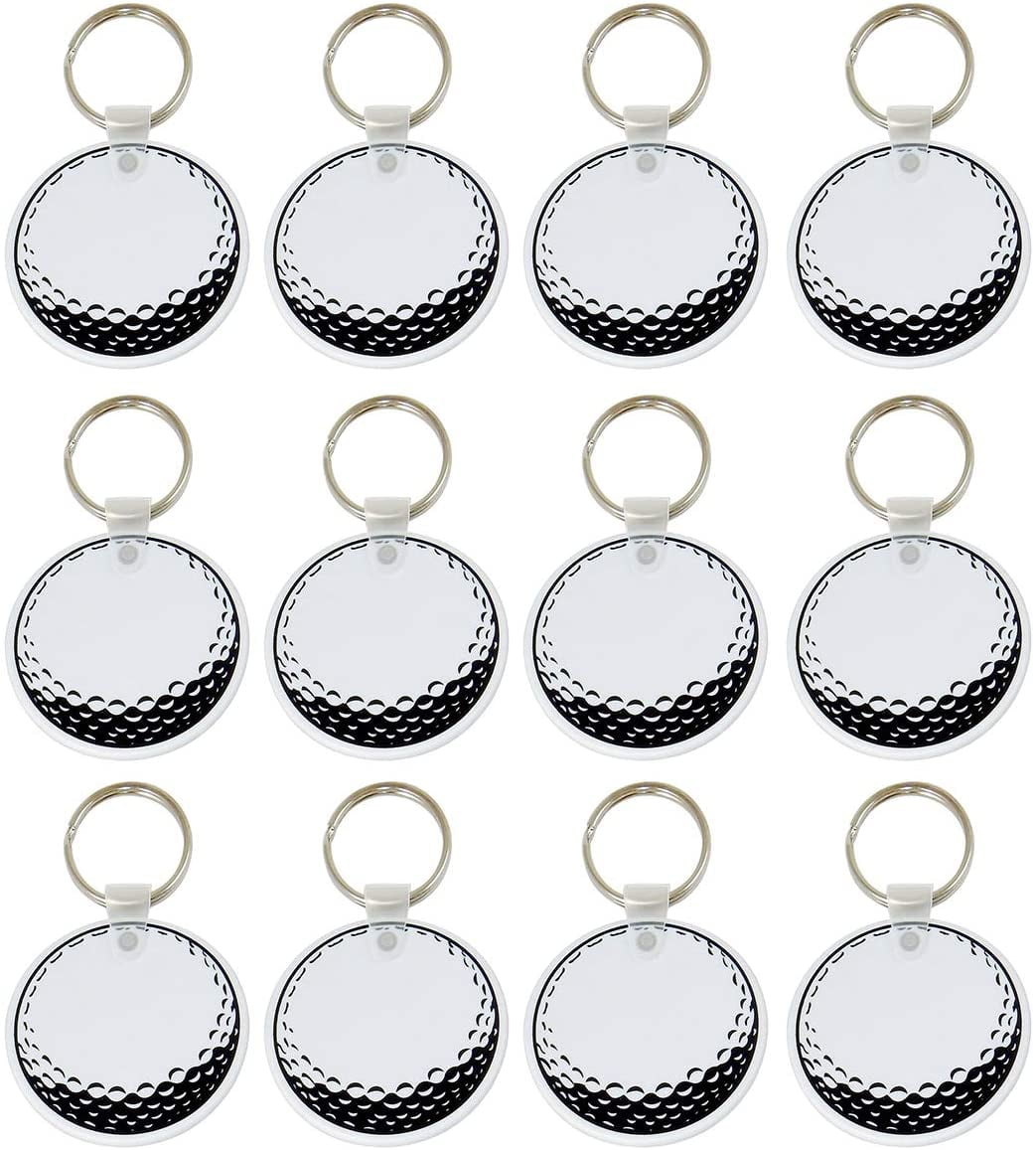 TDL Golf Ball Keychain Souvenir Key Chain Sport Key Chains Key Rings with 2” Round, Flat