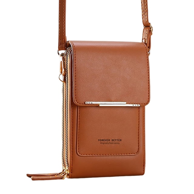 Bolsa bandolera de cuero impermeable para mujer para el ocio diario (marrón) Ehuebsd Para Estrenar