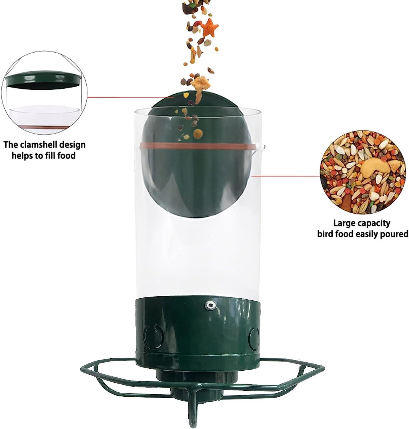 Bird Feeders Squirrel Proof for Outside,2025 New Metal Spinning Bird Feeder,Hanging BirdFeeders for Outside Outdoor,5Lbs Feeder Capacity