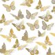 thumbnail image 1 of Decoración de pared de mariposas 3D YONGSHENG 48 piezas dorada, 1 of 5