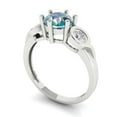 thumbnail image 2 of 1.72 ct Round Cut Blue Moissanite 3 Stone 18K White Gold Womens Engagement Ring, 2 of 5