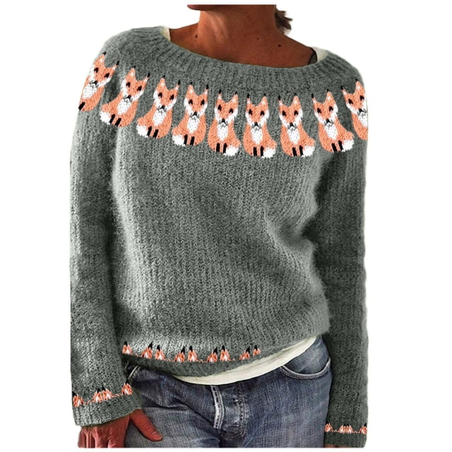 Isle Sweater Top Basic Sweater Tops Jumper Tops Loose Pullover Lightweight Knit Trendy Work Outfits Merino Wool Seamless Sweater Long Sleeve Boho Pattern Pullover Soft Warm Cozy Green XL