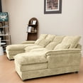 thumbnail image 5 of SOULART 110" Cloud Sofa,Khaki U shaped Sectional couches for living room, modular couch with Chaise, 5 of 9