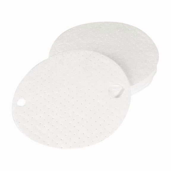 Condor Sorbent Pad, 6 gal, 22 in Dia., Oil, White, Polypropylene 35ZR03
