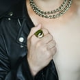 thumbnail image 3 of asddcavvf Stainless Steel Artificial Cat Eye Stone Ring Titanium Steel Ring, 3 of 3