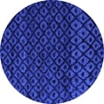 thumbnail image 1 of Ahgly Company Machine Washable Indoor Round Abstract Blue Modern Area Rugs, 6' Round, 1 of 4
