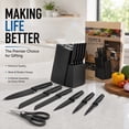 thumbnail image 2 of 14 Piece Kitchen Knife Set with Block and Built-in Sharpener, Stainless Steel Blades, Dishwasher Safe, Ergonomic Handle, Black, 2 of 7