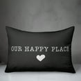 thumbnail image 2 of Creative Products Our Happy Place Black and White 14x20 Indoor / Outdoor Pillow, 2 of 2