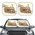 thumbnail image 2 of JUNZAN Train Pattern Car Windshield Sun Shade | Reflective Sunshade | Foldable 2-Piece Sun Shield Protect Your Car | Fits Sedans, SUVs, Hatchbacks-Medium, 2 of 6